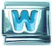 Light blue letter W - Italian charm - Click Image to Close